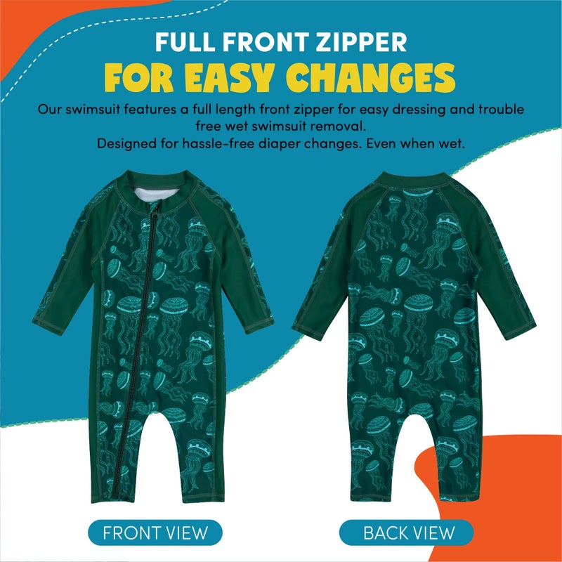 SwimZip Boys' Long-Sleeve UPF 50+ Swimsuit for Baby, Toddler, & Little Boys - Image 3
